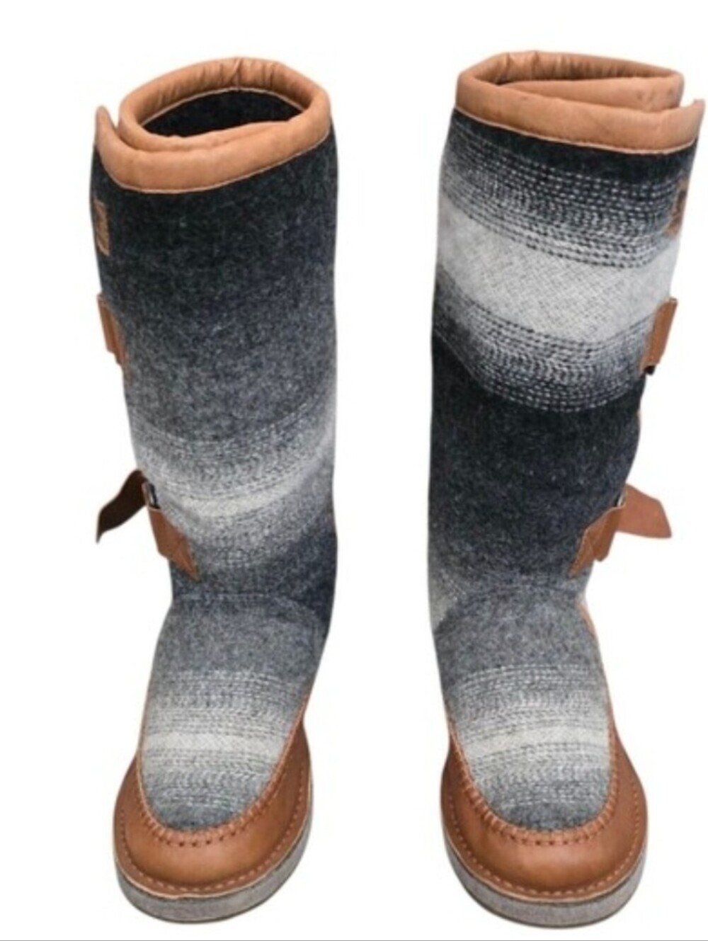 Sorel Chipahko Women's Boots 9 Combo Wool & Leather Knee-High Southwestern